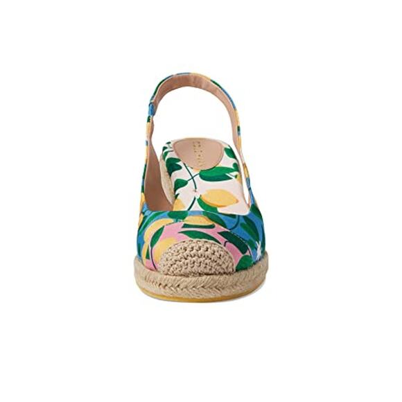 NWT Cole Haan Cloudfeel Espadrille Wedge Slingback, Azure Lemon, 8.5 B - Picture 2 of 5